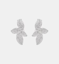 Boucles d'oreilles clips - feuilles strassées argentées Balaboosté