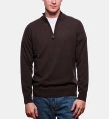 Pull à col zippé en cachemire Marron Atelier Privé