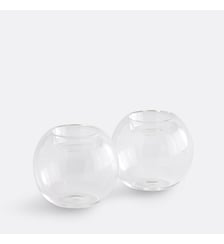 Lot de 2 bougeoirs en verre transparent, hauteur 7,5 cm La Redoute Interieurs