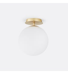 Plafonnier ou applique, en laiton et verre opaline La Redoute Interieurs