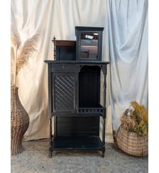 Étagère noir en bois Gaëlle N°806- Produit chiné Debongout