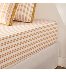 Drap-housse en percale de coton bonnet 30 cm, à rayures La Redoute Interieurs