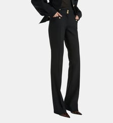 Pantalon à plis en gabardine de laine Balmain