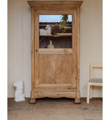 Bonnetière vitrée en bois Blandine N°442- Produit chiné Debongout