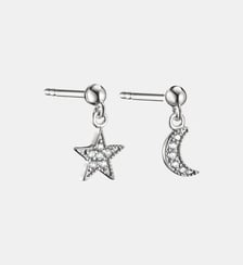 Clous d’oreilles lune et étoile avec zirconia blanche Thomas Sabo