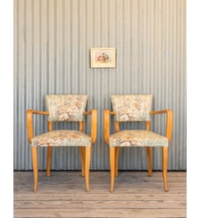 Paire de fauteuils en tissu et bois Ernest N°1098- Produit chiné Debongout