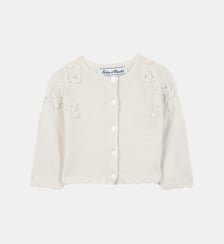 Cardigan -  laine broderie main fleurs Tartine Et Chocolat