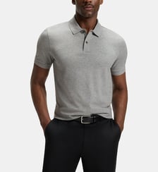 Polo modèle Pallas en coton biologique avec logo brodé BOSS