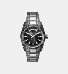 Thomas Sabo Montre Rebel at Heart Revive 40 mm en acier inoxydable noir, motif gravé acier, acier Thomas Sabo