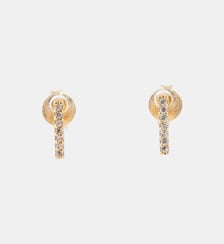 Puces d'oreilles barre sertie de zircon - argent 925 doré Balaboosté