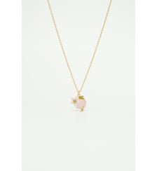 Collier pendentif Fleurs d'oranger et verre facetté Les Néréides