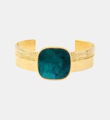 Bracelet jonc ajustable medium   doré à l'or fin - Ashanti Satellite