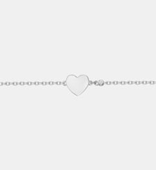 Bracelet souple Toujours avec Toi | Médaille Coeur en Argent avec diamant blanc La Garçonne Diamant