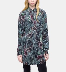 Chemise oversize en crêpe de soie imprimé floral Rabanne