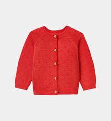 Cardigan maille ajourée  - Coton biologique Cyrillus
