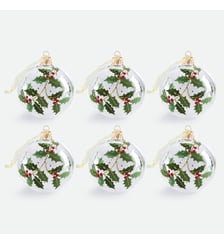Lot de 6 boules de Noël, en verre, motif houx La Redoute Interieurs