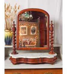 Miroir Art déco pour coiffeuse en marbre blanc Georges N°991- Produit chiné Debongout