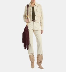 Jean taille haute en denim délavé Balmain