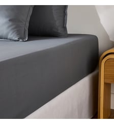Drap-housse en percale de coton, 80 fils, bonnet 40 cm La Redoute Interieurs
