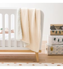 Couverture unie bébé gaze coton et sherpa Kumla La Redoute Interieurs