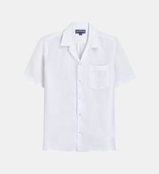 Chemise bowling en lin unie Vilebrequin