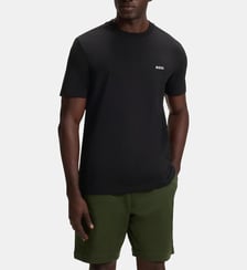 T-shirt droit signature en coton stretch  BOSS