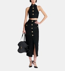 Jupe midi à motif baroque Balmain