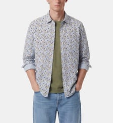 Chemise manches longues en lin carpes koï Serge Blanco
