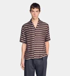 Chemise à rayures col bateau Sandro