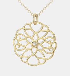 Collier mono-motif Épisode Indélébile | Moucharabieh en Plaqué Or avec diamant blanc La Garçonne Diamant