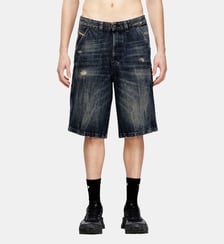 Short en denim coupe décontractée avec usures Diesel