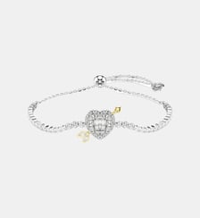 Bracelet Idyllia, Cœur avec flèche, Métal rhodié Swarovski