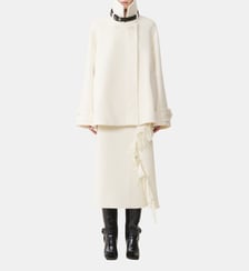 Manteau Court Col Montant En Laine Lanvin