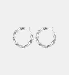 Boucles d'oreilles créoles torsadées   - Tess Satellite
