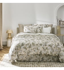 Housse de couette imprimée en satin de coton bio, FINE FLEUR Alexandre Turpault