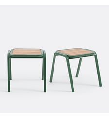 Tabouret teck massif et corde de coton La Redoute Interieurs