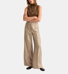 Pantalon cocos en twill de soie imprimé Momonì