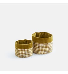 Lot de 2 petits paniers réversibles, en coton La Redoute Interieurs