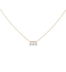 Collier PAMPILLES - 3 diamants, poids total 0,60ct approx. - Or rose 750‰ La Brune & La Blonde