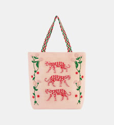 Sac cabas brodé de perles motifs tigres NAFTY Wild