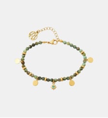 Bracelet acier inoxydable avec pierres vertes Balaboosté