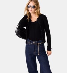 Twinset en maille pointelle Maje