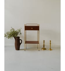Table de chevet en bois et laiton doré Maïa N°1513- Produit chiné Debongout