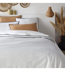 Housse de couette en coton lavé, brodée La Redoute Interieurs