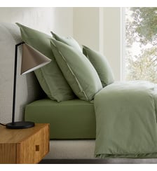 Taie d'oreiller en percale de coton lavé 120 fils AM.PM
