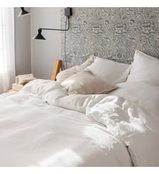 Housse de couette en chanvre lavé, CHANVRE DÉLICAT Blanc Cerise