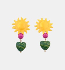 Boucles d'oreilles soleil pendentif cœur Balaboosté
