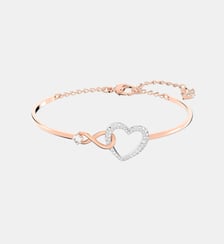 Bracelet-jonc Hyperbola, Infini et cœur, Finition mix de métal Swarovski