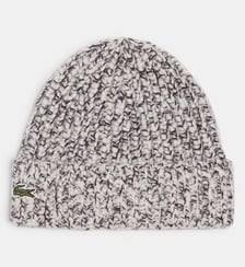 Bonnet pompon laine côtelée Lacoste