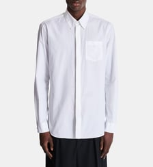 Chemise en popeline brodée Balmain Écusson Balmain
